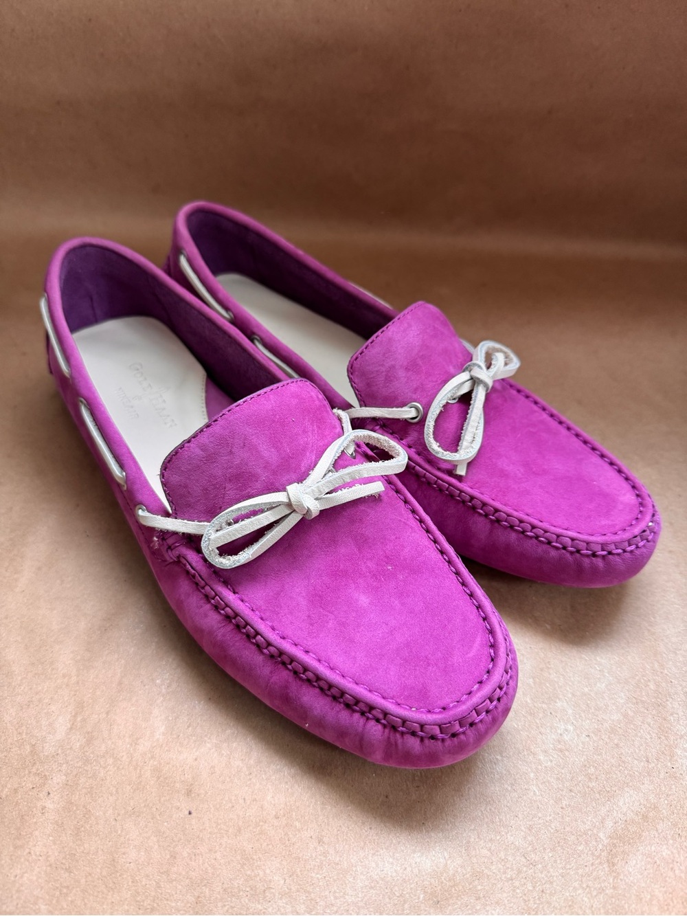 Cole Haan Nike Air Purple Suede Driving Loafers. Size 8